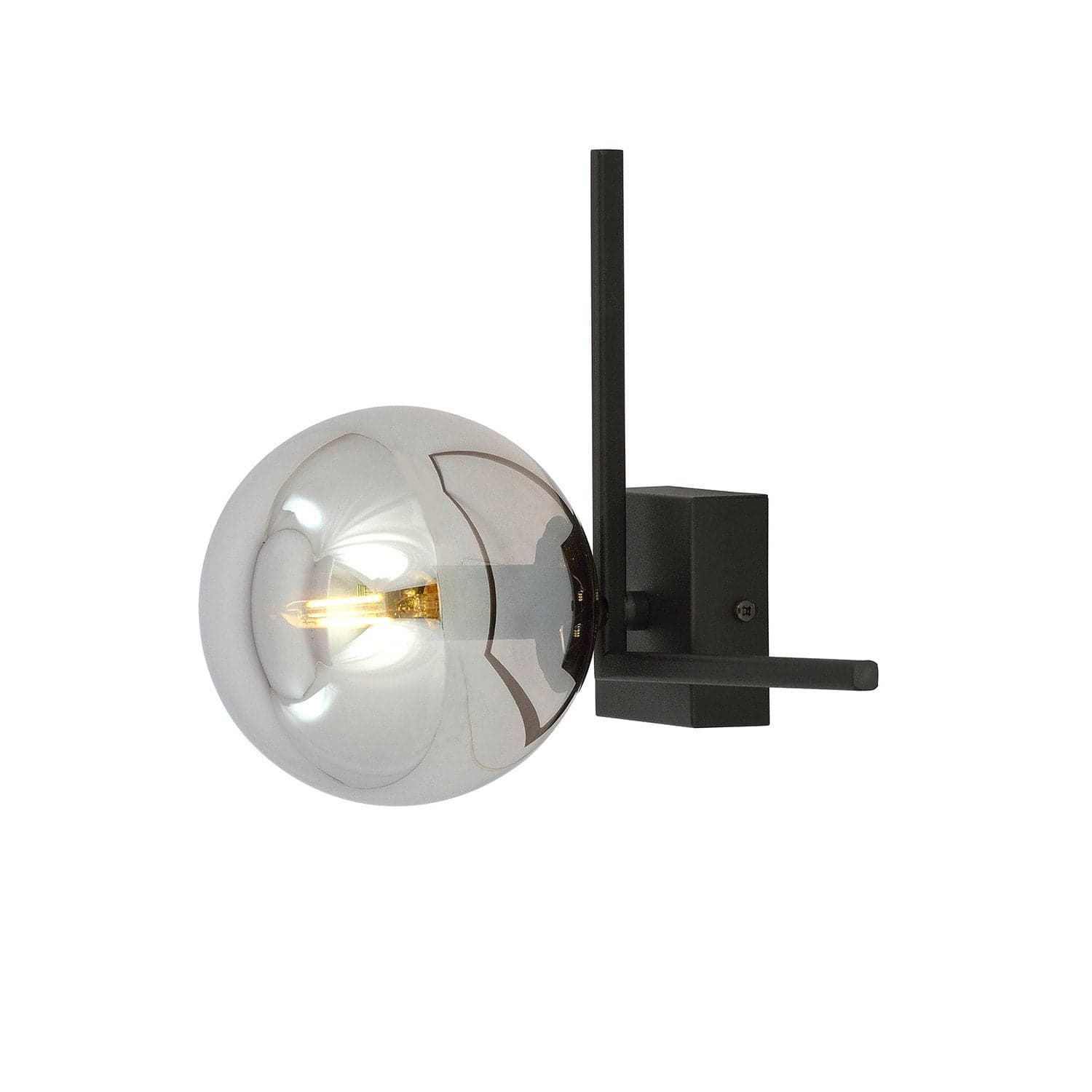 Plafoniera Moderna 1 Luce Imago 1130/1G In Acciaio Nero Vetro Fumè in Plafoniere LuceArt - Montecorvino Pugliano, commercioVirtuoso.it