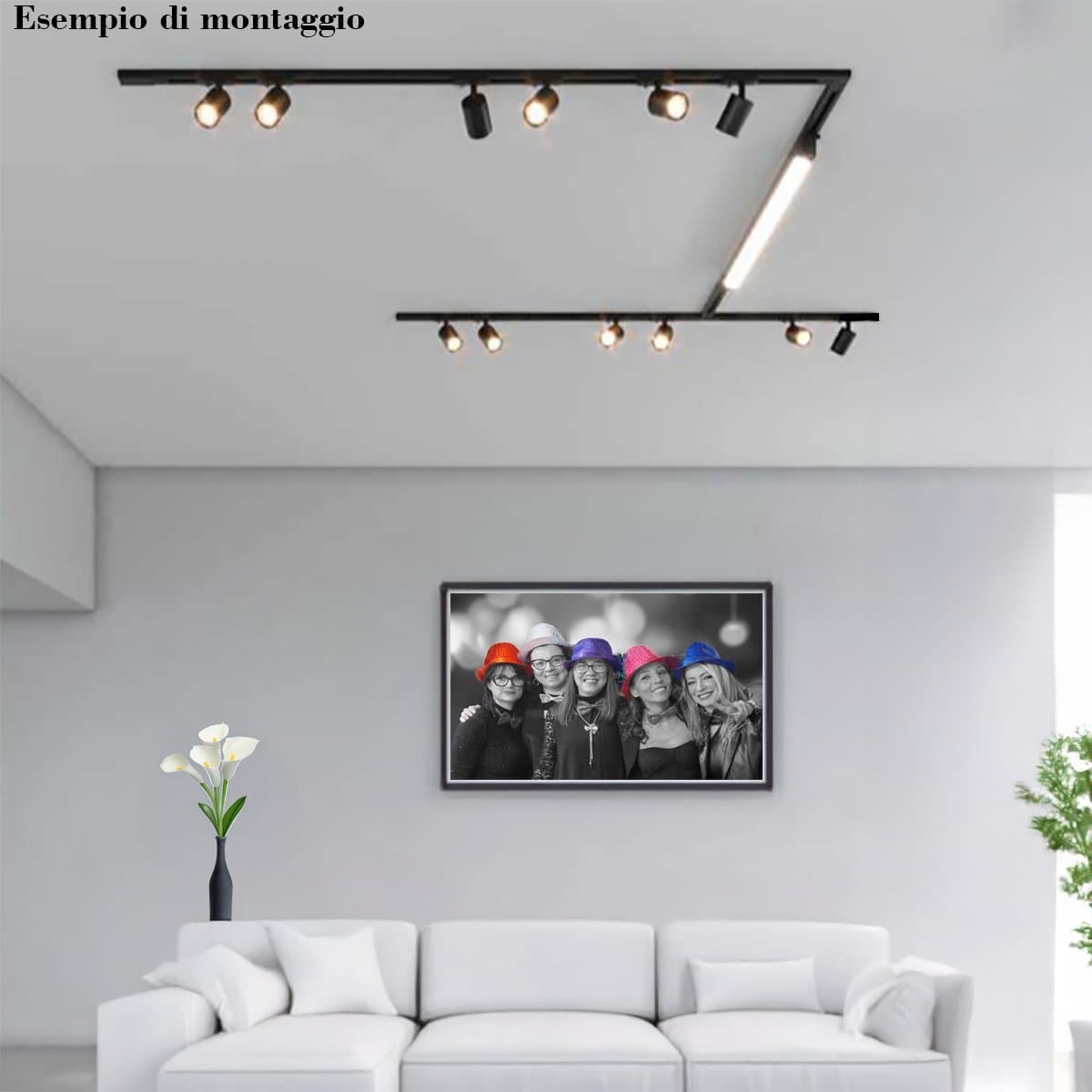 Binario Top Light MONO 1155 FUTURE YARI BI BIANCO E27 LED lampada soffitto moderna spot orientabile vetro cromo in Faretti da soffitto Lampadari Bartalini - Colle di Val d’Elsa, commercioVirtuoso.it