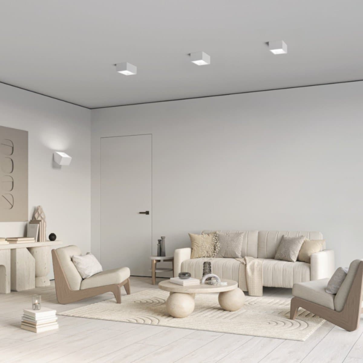 Plafoniera gesso Sforzin illuminazione NASSO quadrata T427 GX53 LED alluminio soffitto in Plafoniere Lampadari Bartalini - Colle di Val d’Elsa, commercioVirtuoso.it
