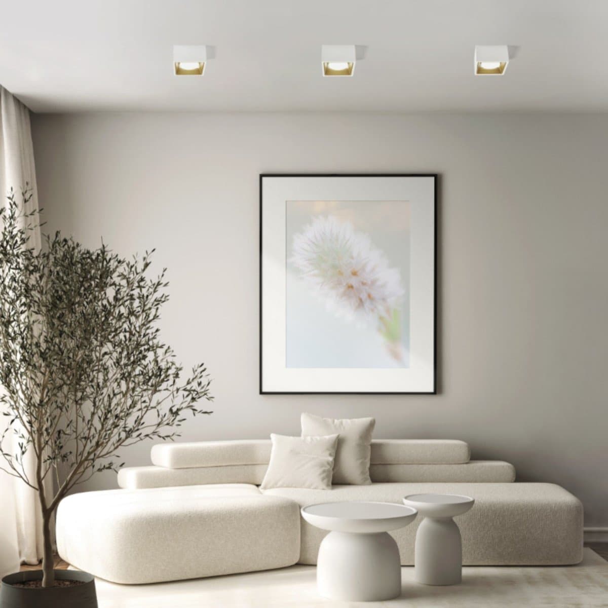 Plafoniera gesso Sforzin illuminazione NASSO quadrata T428 GX53 LED alluminio soffitto in Plafoniere Lampadari Bartalini - Colle di Val d’Elsa, commercioVirtuoso.it