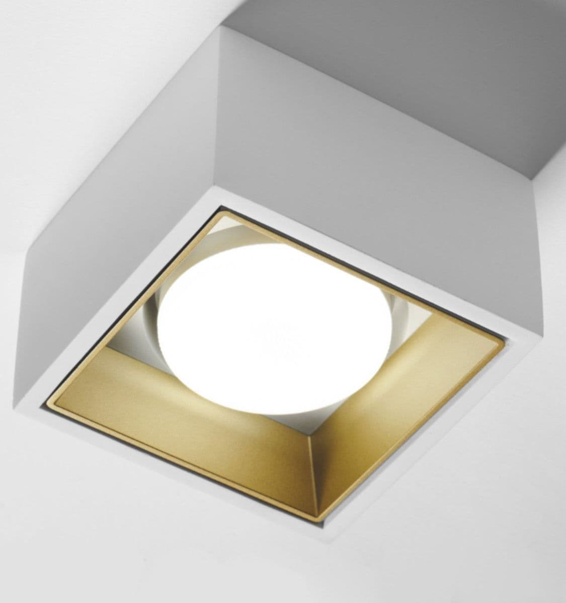 Plafoniera gesso Sforzin illuminazione NASSO quadrata T428 GX53 LED alluminio soffitto in Plafoniere Lampadari Bartalini - Colle di Val d’Elsa, commercioVirtuoso.it