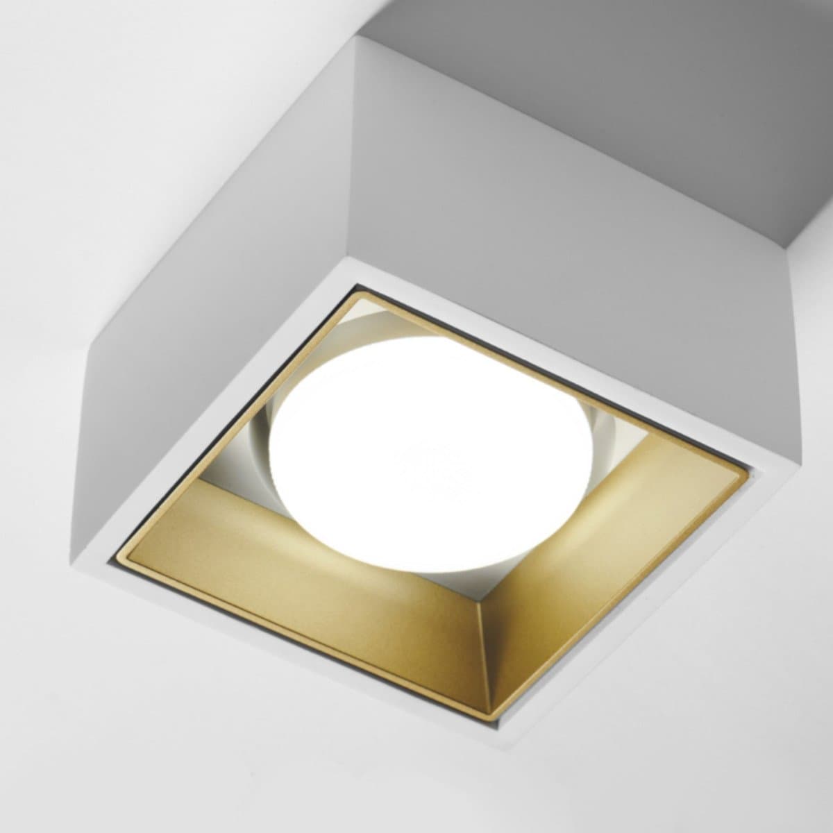 Plafoniera gesso Sforzin illuminazione NASSO quadrata T428 GX53 LED alluminio soffitto in Plafoniere Lampadari Bartalini - Colle di Val d’Elsa, commercioVirtuoso.it