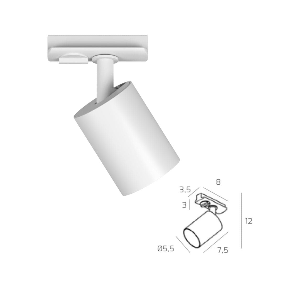 Binario Top Light MONO 1184 ECLIPSE YARI BIANCO G9 LED lampada soffitto moderna spot orientabile sfera vetro satinato in Faretti da soffitto Lampadari Bartalini - Colle di Val d’Elsa, commercioVirtuoso.it