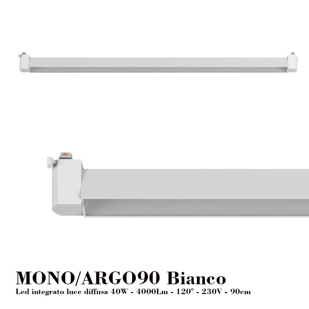 Binario Top Light MONO 1184 ECLIPSE YARI BIANCO G9 LED lampada soffitto moderna spot orientabile sfera vetro satinato in Faretti da soffitto Lampadari Bartalini - Colle di Val d’Elsa, commercioVirtuoso.it