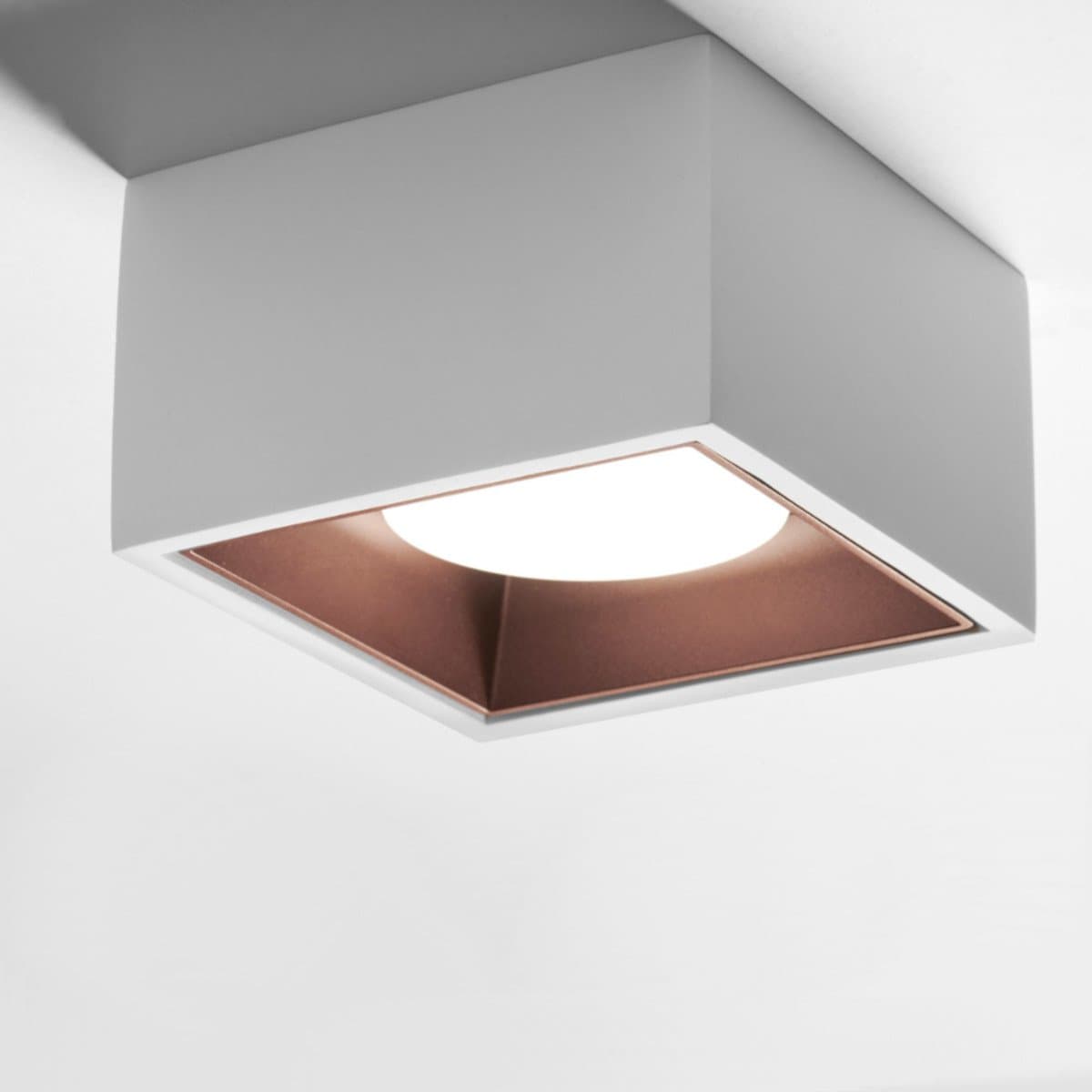 Plafoniera gesso Sforzin illuminazione NASSO quadrata T429 GX53 LED alluminio soffitto in Plafoniere Lampadari Bartalini - Colle di Val d’Elsa, commercioVirtuoso.it