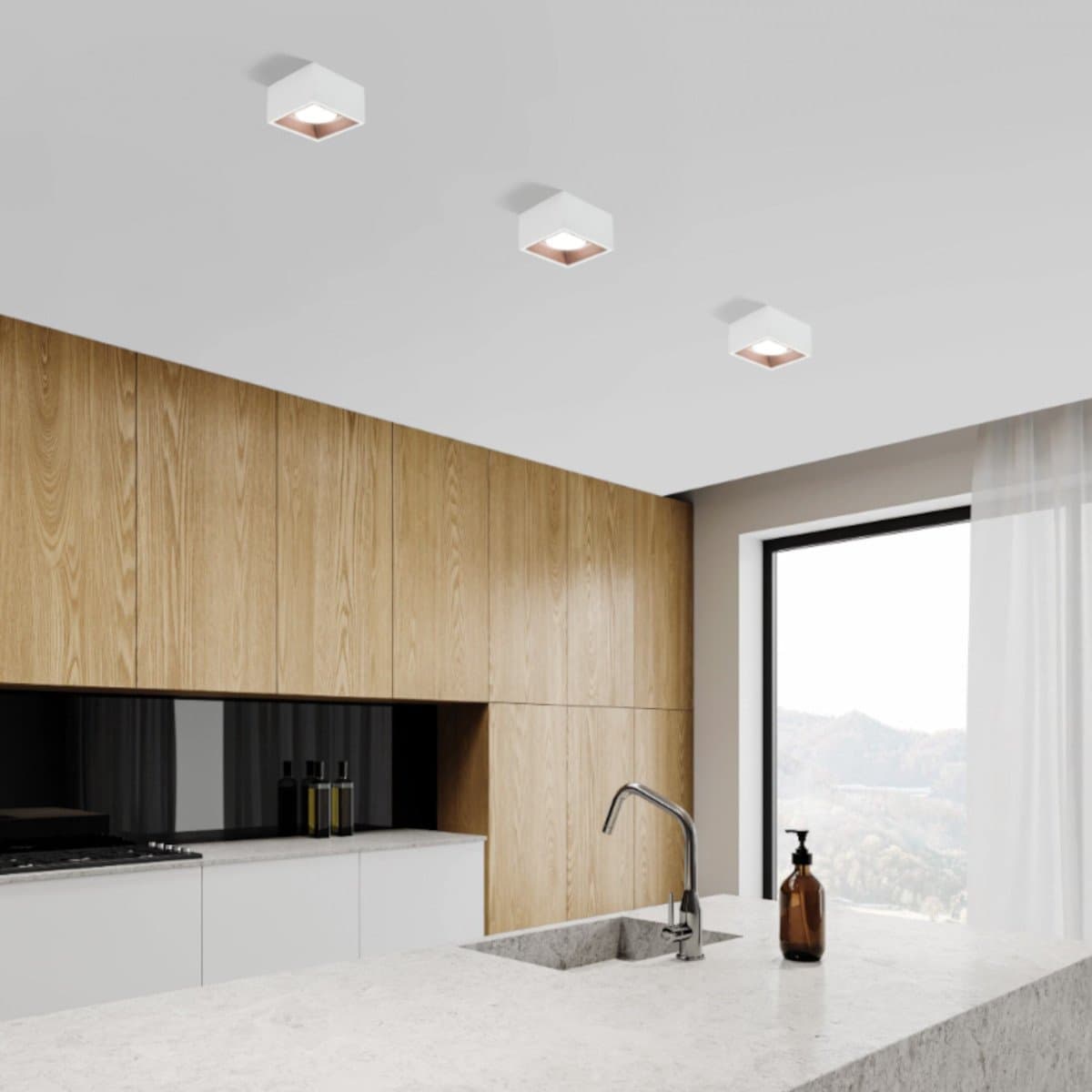 Plafoniera gesso Sforzin illuminazione NASSO quadrata T429 GX53 LED alluminio soffitto in Plafoniere Lampadari Bartalini - Colle di Val d’Elsa, commercioVirtuoso.it