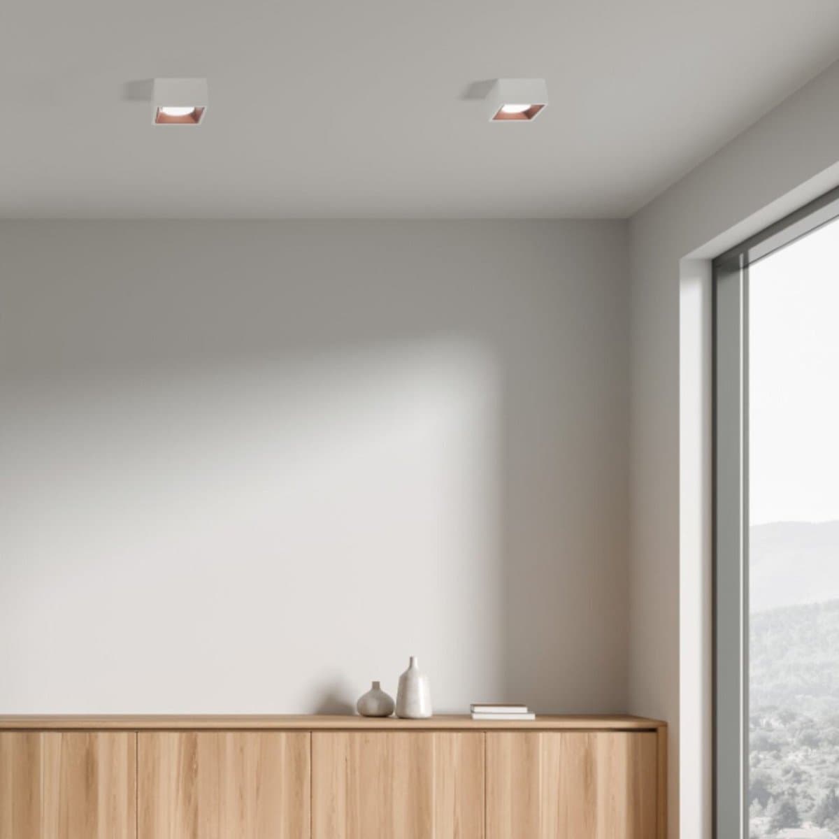 Plafoniera gesso Sforzin illuminazione NASSO quadrata T429 GX53 LED alluminio soffitto in Plafoniere Lampadari Bartalini - Colle di Val d’Elsa, commercioVirtuoso.it