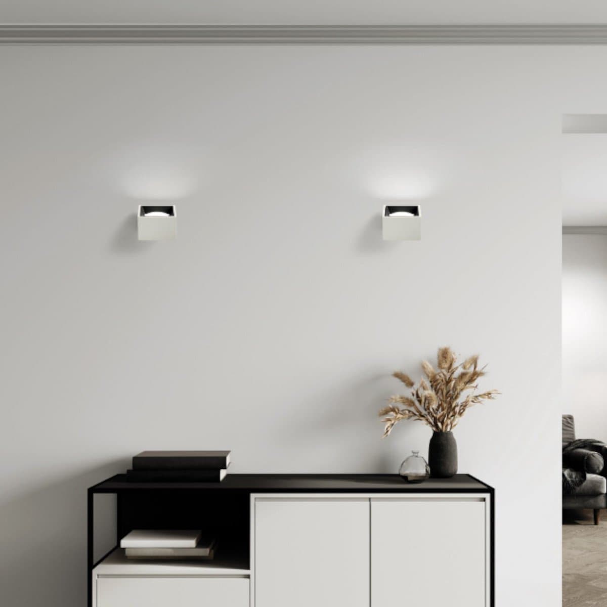 Applique gesso Sforzin illuminazione NASSO quadrata T434 GX53 LED monoemissione alluminio parete in Faretti da muro Lampadari Bartalini - Colle di Val d’Elsa, commercioVirtuoso.it