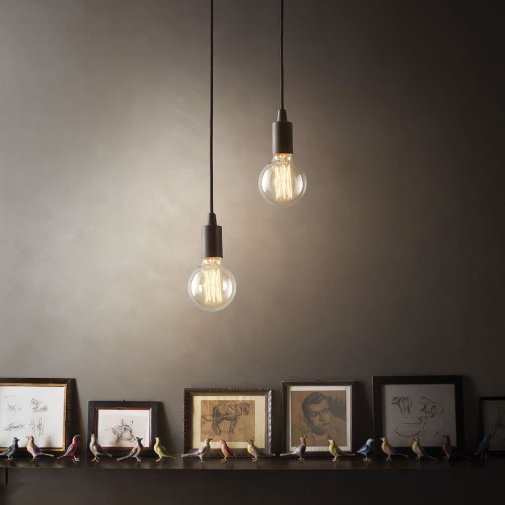 Sospensione Moderna Edison Metallo Nero 1 Luce E27 8W 3000K Luce Calda in Lampade a sospensione LuceArt - Montecorvino Pugliano, commercioVirtuoso.it
