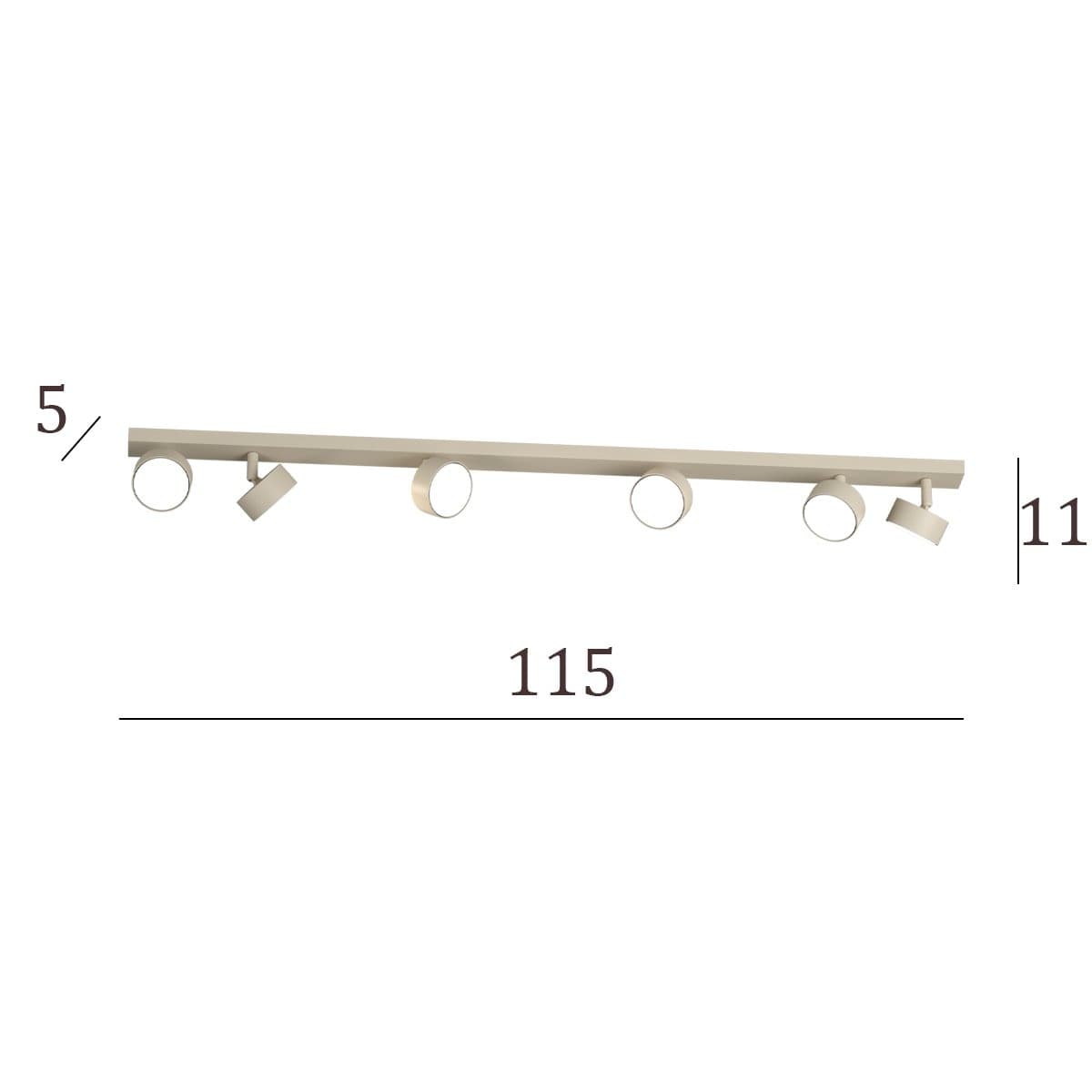 Binario Top Light EDRA 1210 6 SA GX53 LED lampada soffitto parete moderna faretti orientabili in Faretti da soffitto Lampadari Bartalini - Colle di Val d’Elsa, commercioVirtuoso.it