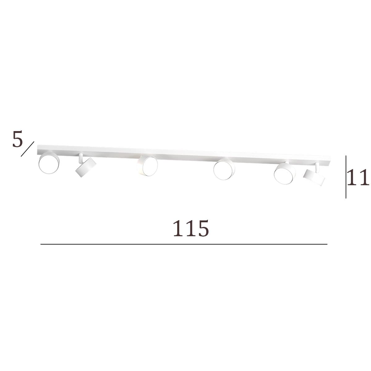 Binario Top Light EDRA 1210 6 BI GX53 LED lampada soffitto parete moderna faretti orientabili in Faretti da soffitto Lampadari Bartalini - Colle di Val d’Elsa, commercioVirtuoso.it