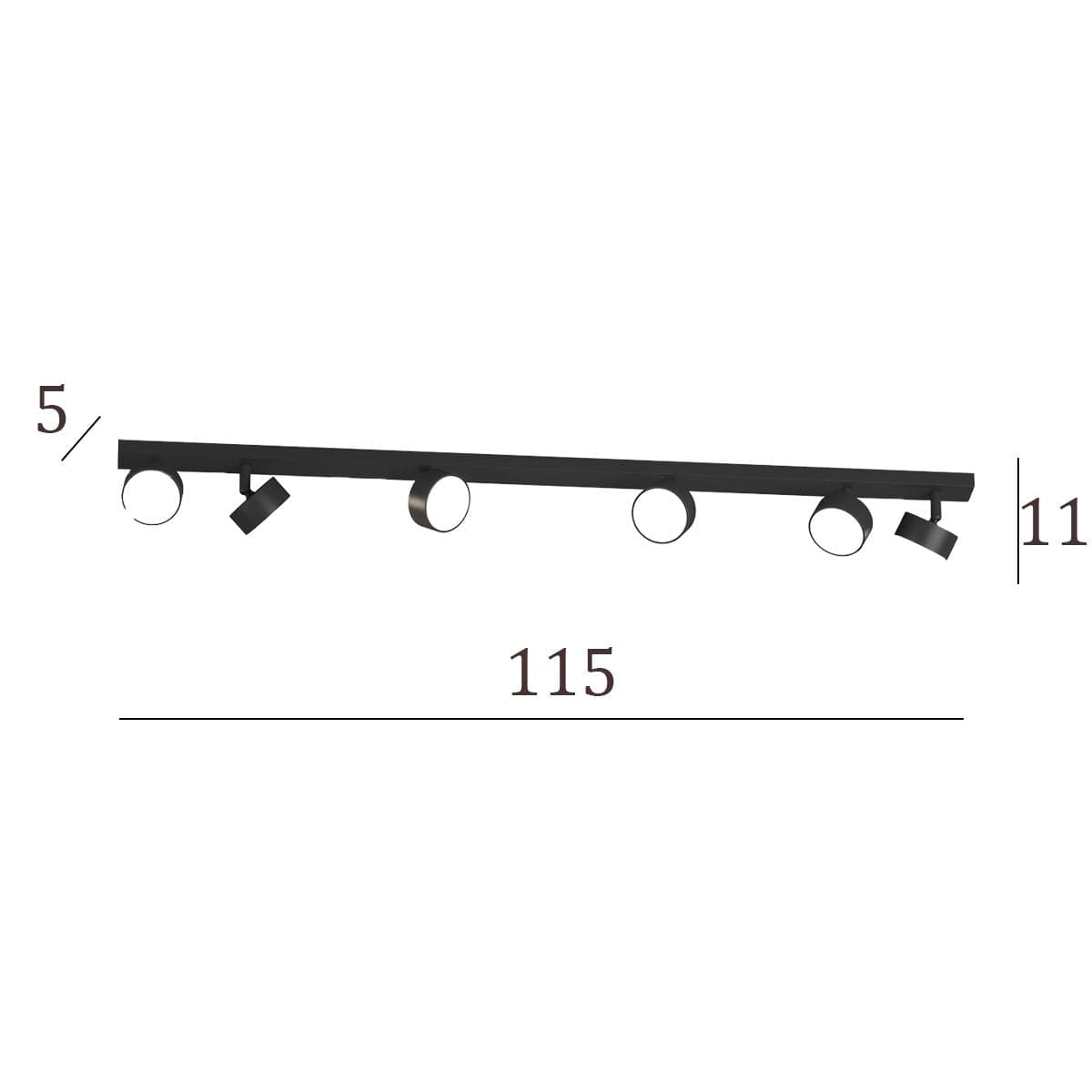 Binario Top Light EDRA 1210 6 NE GX53 LED lampada soffitto parete moderna faretti orientabili in Faretti da soffitto Lampadari Bartalini - Colle di Val d’Elsa, commercioVirtuoso.it