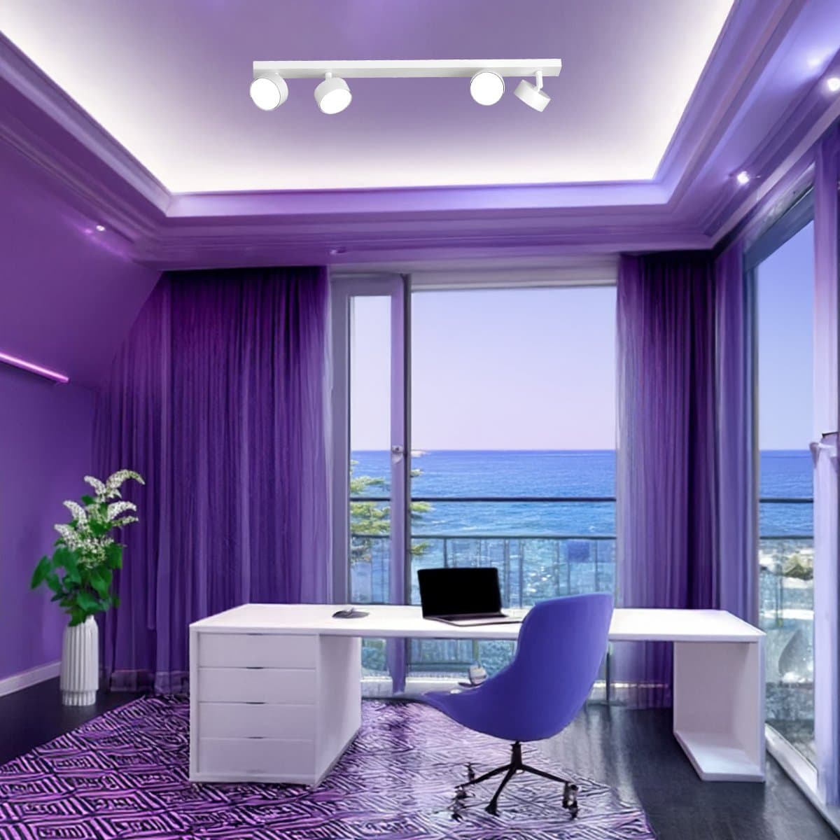 Binario Top Light EDRA 1210 4 BI GX53 LED lampada soffitto parete moderna faretti orientabili in Faretti da soffitto Lampadari Bartalini - Colle di Val d’Elsa, commercioVirtuoso.it