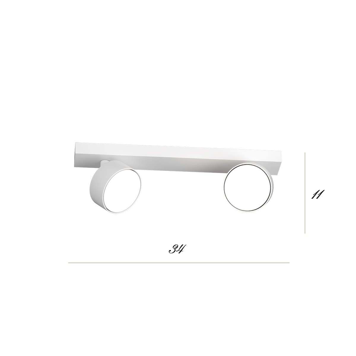 Applique Top Light EDRA 1210 2 BI GX53 LED lampada parete soffitto moderna faretti spot orientabili in Faretti da soffitto Lampadari Bartalini - Colle di Val d’Elsa, commercioVirtuoso.it
