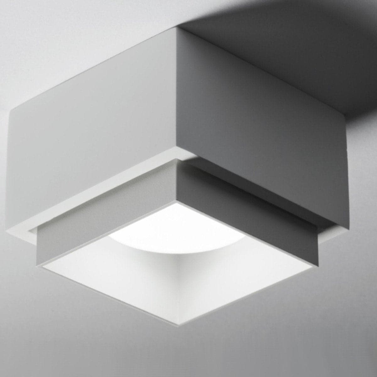 Plafoniera gesso Sforzin illuminazione SYME quadrata T442 T443 T444 T445 GX53 LED alluminio soffitto in Plafoniere Lampadari Bartalini - Colle di Val d’Elsa, commercioVirtuoso.it