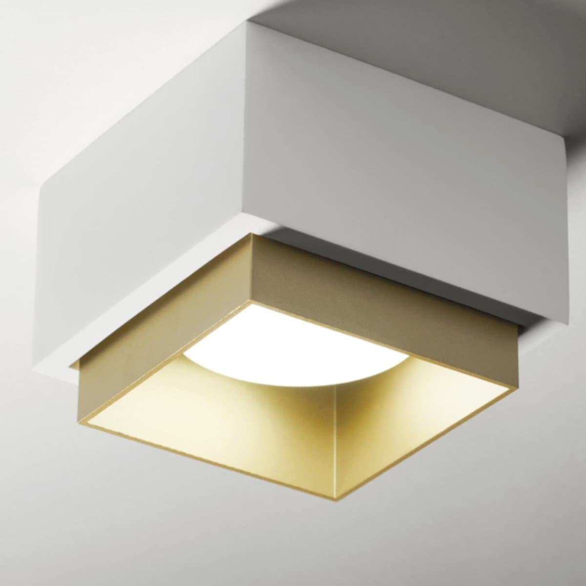 Plafoniera gesso Sforzin illuminazione SYME quadrata T442 T443 T444 T445 GX53 LED alluminio soffitto in Plafoniere Lampadari Bartalini - Colle di Val d’Elsa, commercioVirtuoso.it