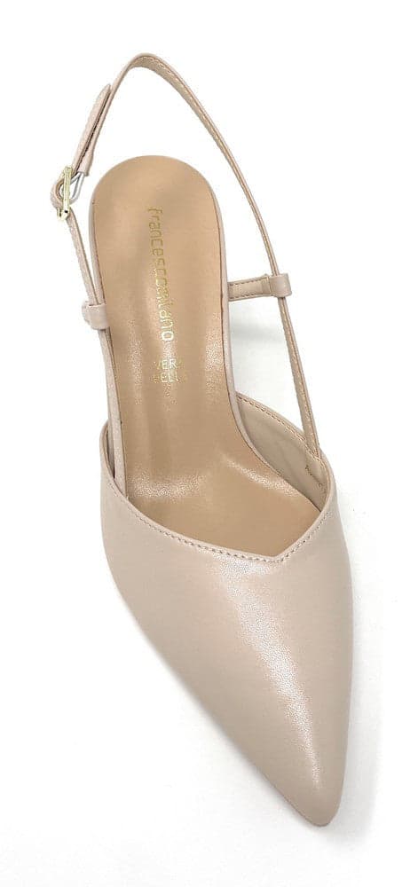 Francesco Milano slingback donna Budapest beige A08 21A in Scarpe col tacco Teresi Calzature - Marsala, commercioVirtuoso.it