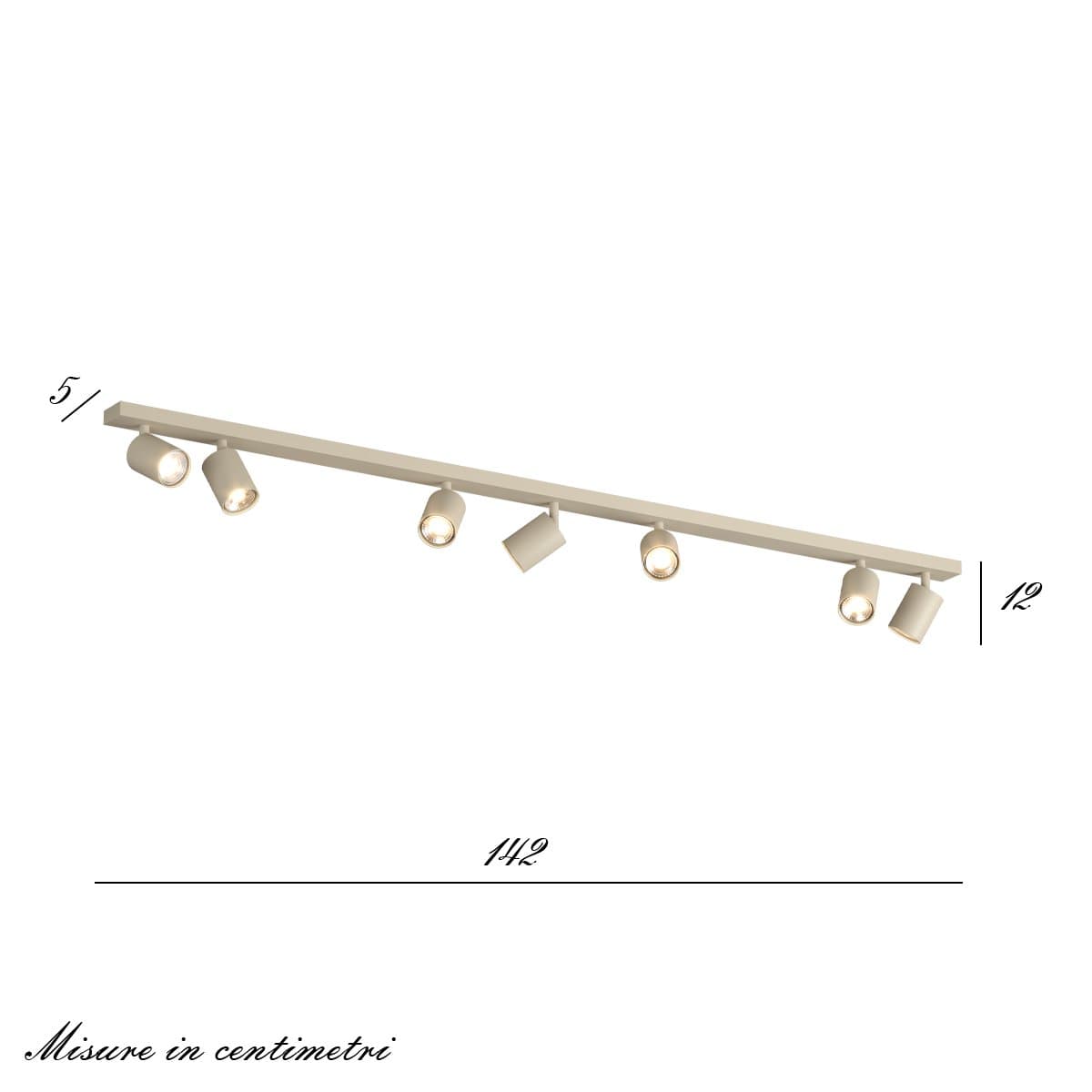 Binario Top Light KORA 1208 7 SA GU10 LED lampada soffitto parete moderna faretti orientabili in Faretti da soffitto Lampadari Bartalini - Colle di Val d’Elsa, commercioVirtuoso.it