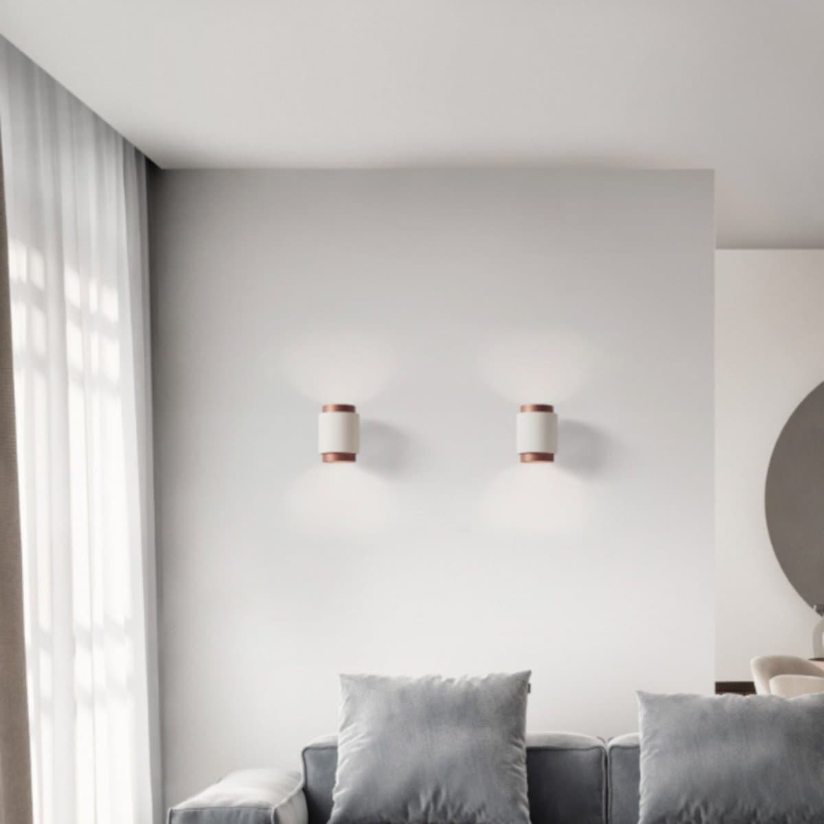 Applique gesso Sforzin illuminazione SYME tonda T446 T447 T448 T449 GX53 LED biemissione parete in Applique Lampadari Bartalini - Colle di Val d’Elsa, commercioVirtuoso.it