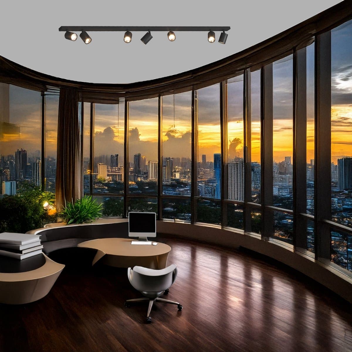 Binario Top Light KORA 1208 7 NE GU10 LED lampada soffitto parete moderna faretti orientabili in Faretti da soffitto Lampadari Bartalini - Colle di Val d’Elsa, commercioVirtuoso.it