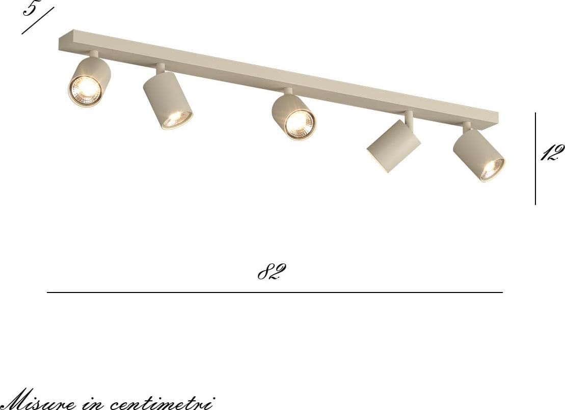Binario Top Light KORA 1208 5 SA GU10 LED lampada soffitto parete moderna faretti orientabili in Faretti da soffitto Lampadari Bartalini - Colle di Val d’Elsa, commercioVirtuoso.it