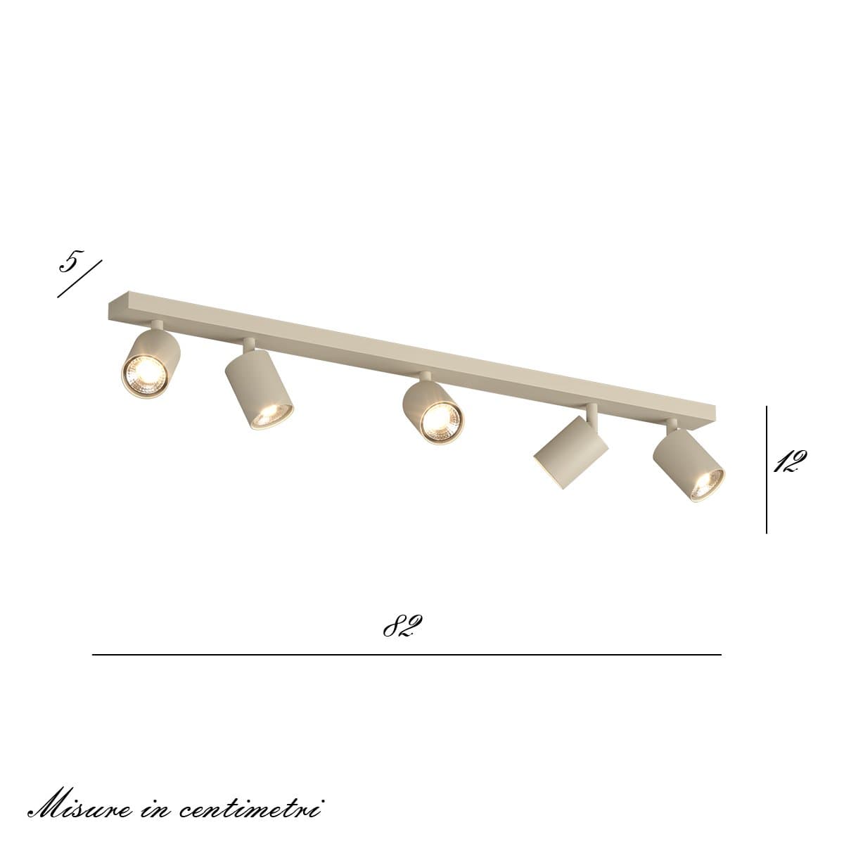 Binario Top Light KORA 1208 5 SA GU10 LED lampada soffitto parete moderna faretti orientabili in Faretti da soffitto Lampadari Bartalini - Colle di Val d’Elsa, commercioVirtuoso.it