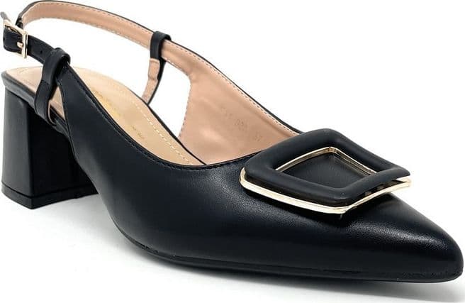 Francesco Milano slingback donna Milano nero con accessorio F11 03A in Scarpe col tacco Teresi Calzature - Marsala, commercioVirtuoso.it