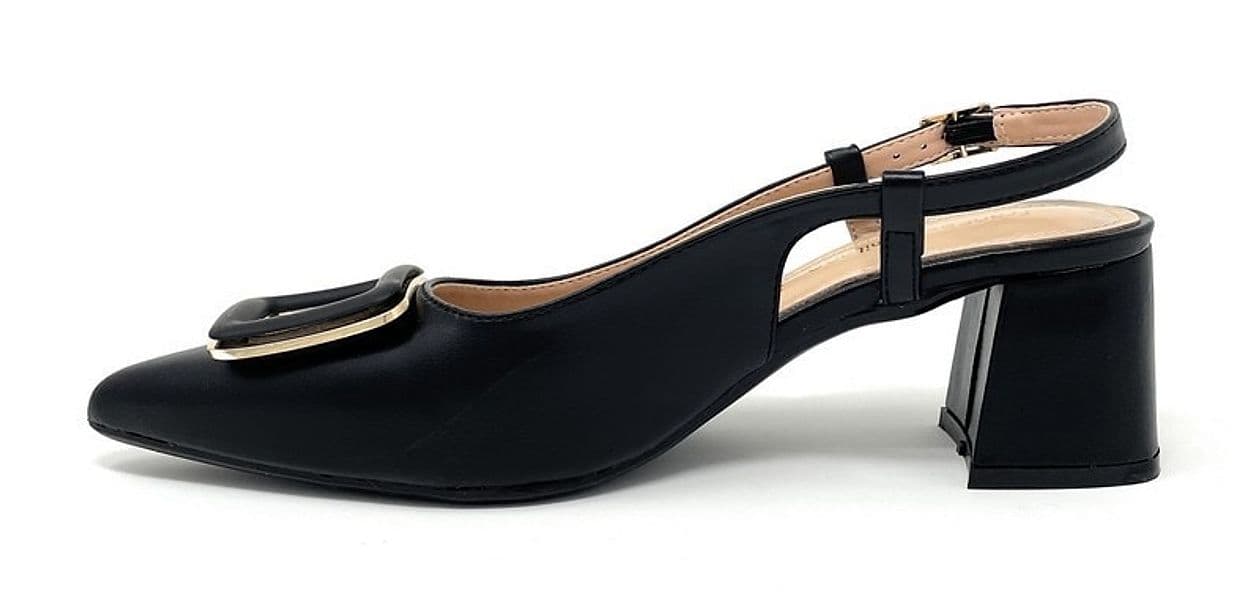 Francesco Milano slingback donna Milano nero con accessorio F11 03A in Scarpe col tacco Teresi Calzature - Marsala, commercioVirtuoso.it