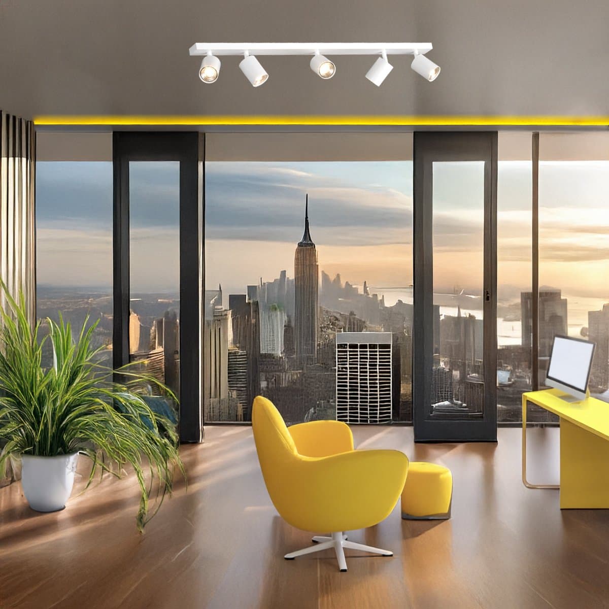 Binario Top Light KORA 1208 5 BI GU10 LED lampada soffitto parete moderna faretti orientabili in Faretti da soffitto Lampadari Bartalini - Colle di Val d’Elsa, commercioVirtuoso.it