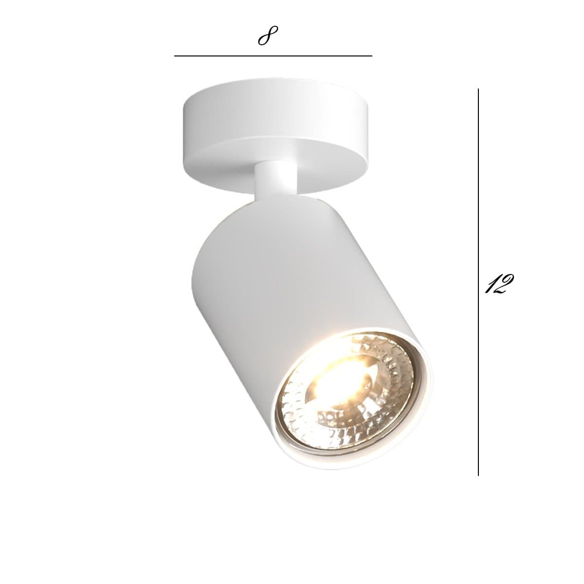 Spot Top Light KORA 1208 1 BI GU10 LED lampada parete soffitto moderna faretto bianco orientabile in Faretti da soffitto Lampadari Bartalini - Colle di Val d’Elsa, commercioVirtuoso.it