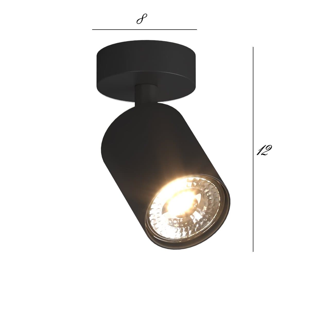 Spot Top Light KORA 1208 1 NE GU10 LED lampada parete soffitto moderna faretto nero orientabile in Faretti da soffitto Lampadari Bartalini - Colle di Val d’Elsa, commercioVirtuoso.it
