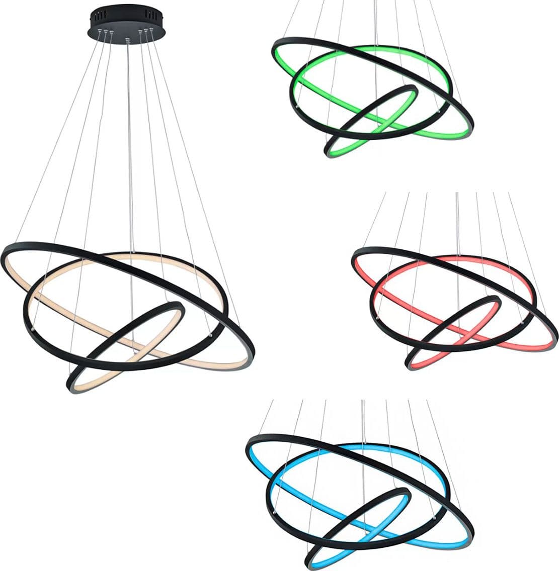 Lampadario TRIO Lighting AARON 352710342 LED RGBW 9200LM metallo antracite lampada soffitto ultramoderna telecomando in Lampadari Lampadari Bartalini - Colle di Val d’Elsa, commercioVirtuoso.it