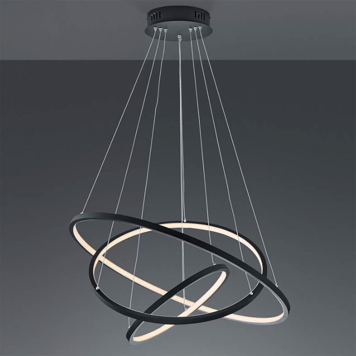 Lampadario TRIO Lighting AARON 352710342 LED RGBW 9200LM metallo antracite lampada soffitto ultramoderna telecomando in Lampadari Lampadari Bartalini - Colle di Val d’Elsa, commercioVirtuoso.it