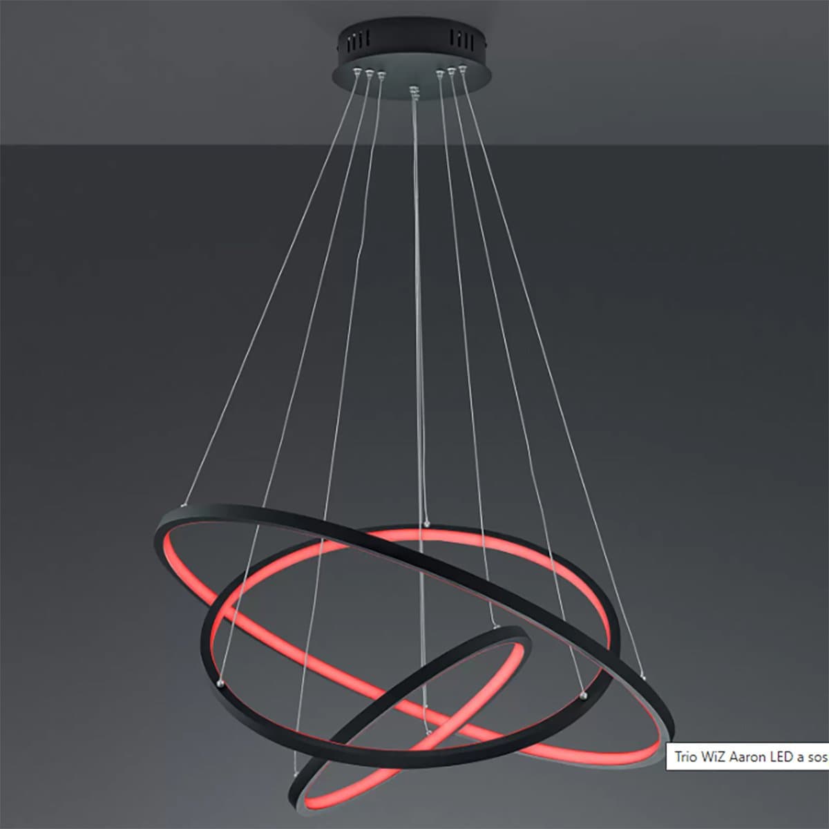 Lampadario TRIO Lighting AARON 352710342 LED RGBW 9200LM metallo antracite lampada soffitto ultramoderna telecomando in Lampadari Lampadari Bartalini - Colle di Val d’Elsa, commercioVirtuoso.it