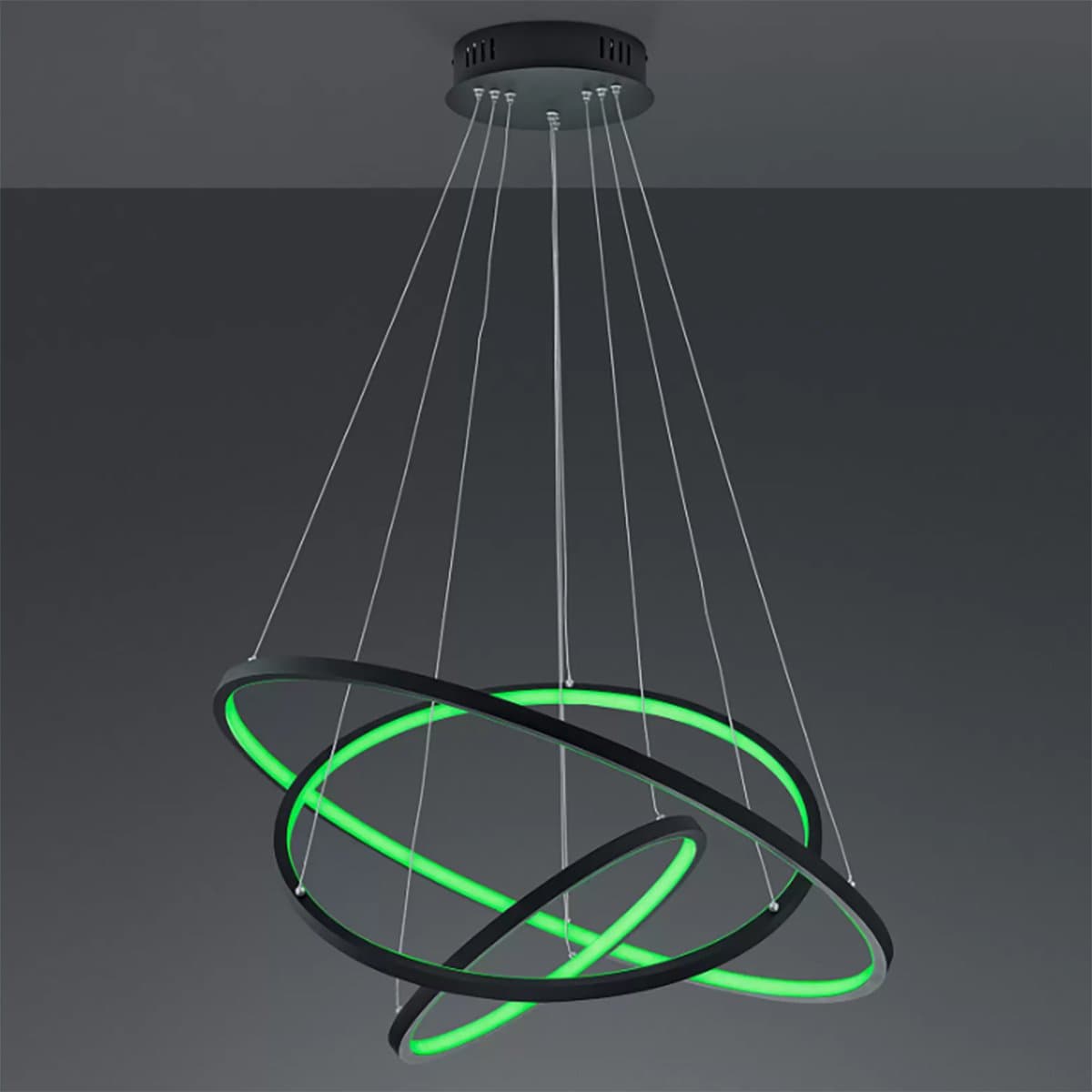 Lampadario TRIO Lighting AARON 352710342 LED RGBW 9200LM metallo antracite lampada soffitto ultramoderna telecomando in Lampadari Lampadari Bartalini - Colle di Val d’Elsa, commercioVirtuoso.it