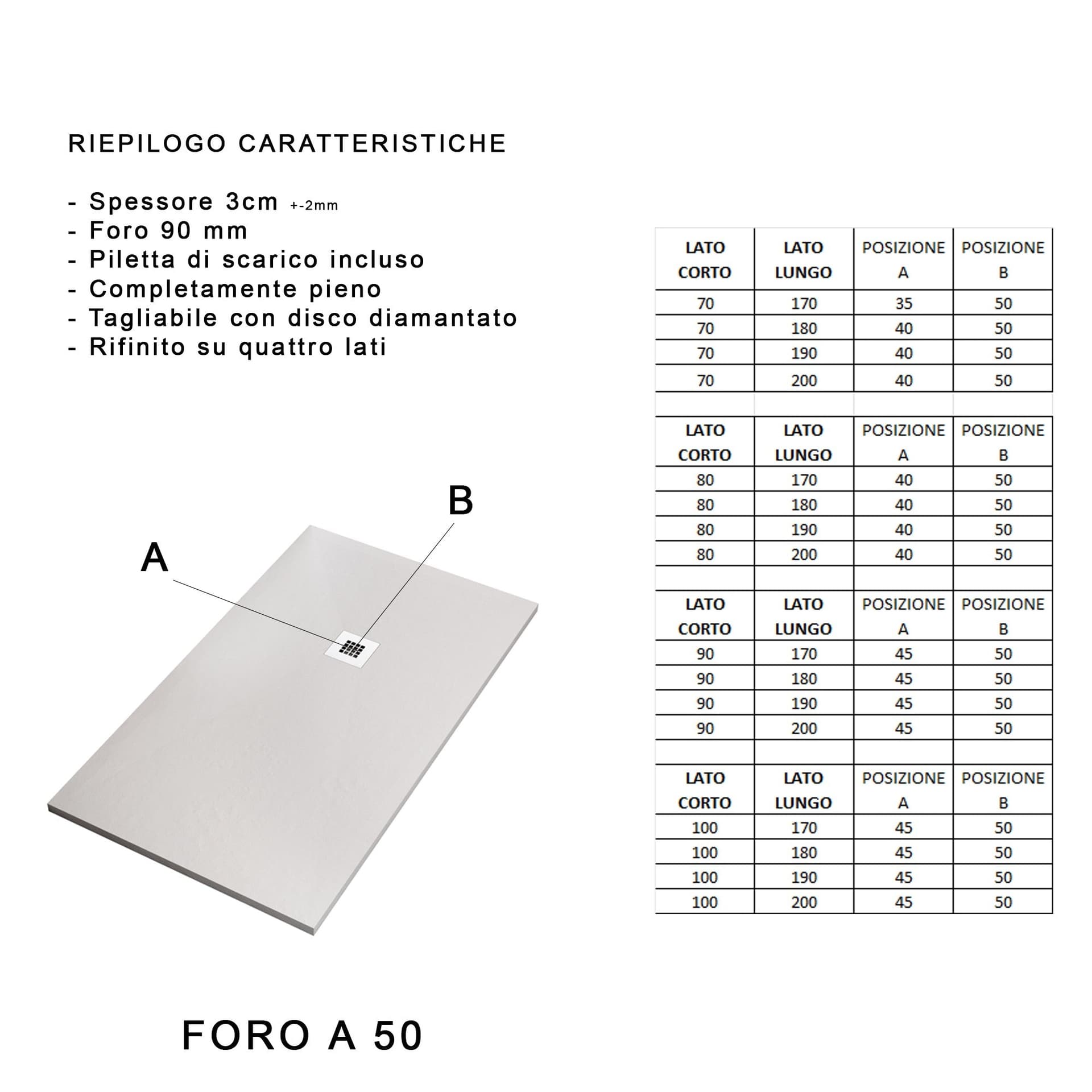 Piatto doccia bianco in marmoresina con griglia inox e Piletta Gratis - STAR PLUS in Rubinetti per vasca Mondialshop - Parabiago, commercioVirtuoso.it