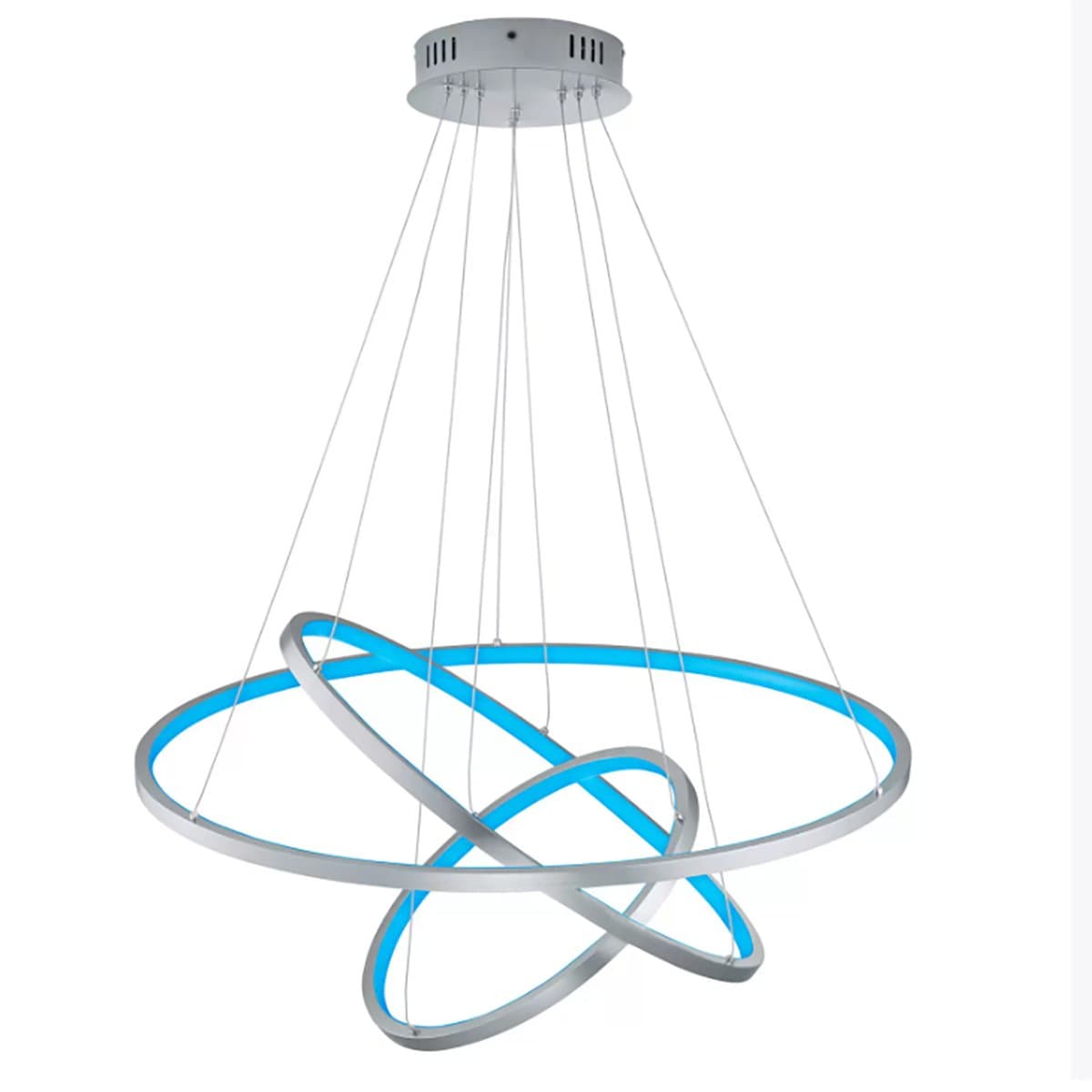 Lampadario TRIO Lighting AARON 352710307 LED RGBW 9200LM metallo antracite lampada soffitto ultramoderna telecomando in Plafoniere Lampadari Bartalini - Colle di Val d’Elsa, commercioVirtuoso.it