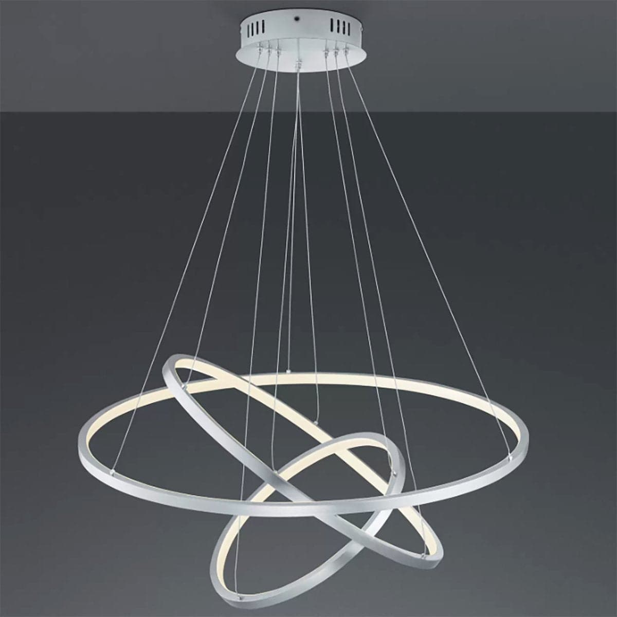 Lampadario TRIO Lighting AARON 352710307 LED RGBW 9200LM metallo antracite lampada soffitto ultramoderna telecomando in Plafoniere Lampadari Bartalini - Colle di Val d’Elsa, commercioVirtuoso.it