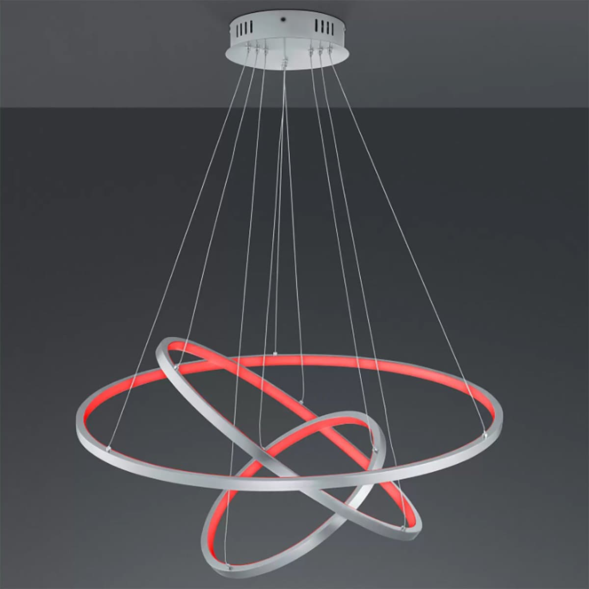 Lampadario TRIO Lighting AARON 352710307 LED RGBW 9200LM metallo antracite lampada soffitto ultramoderna telecomando in Plafoniere Lampadari Bartalini - Colle di Val d’Elsa, commercioVirtuoso.it
