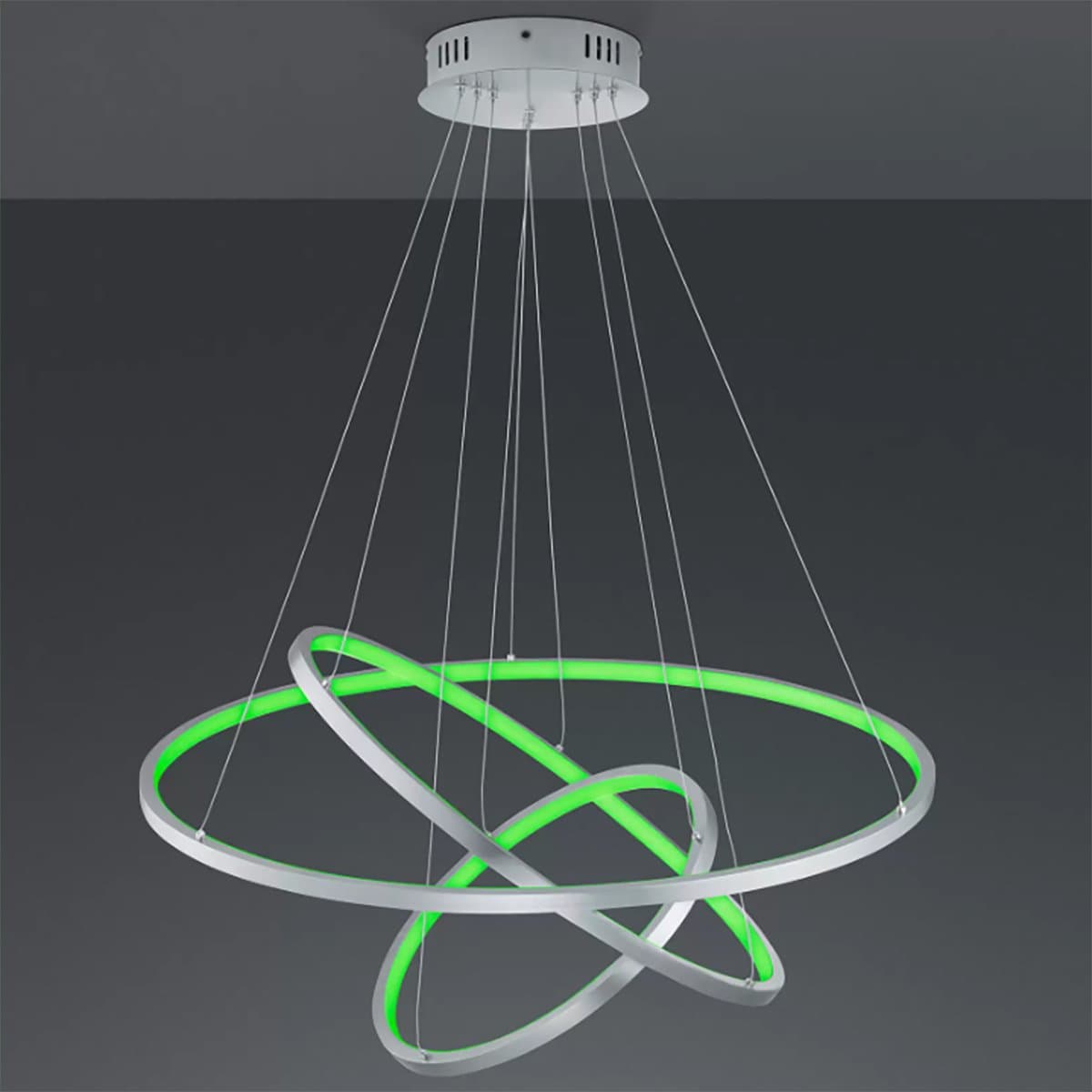 Lampadario TRIO Lighting AARON 352710307 LED RGBW 9200LM metallo antracite lampada soffitto ultramoderna telecomando in Plafoniere Lampadari Bartalini - Colle di Val d’Elsa, commercioVirtuoso.it