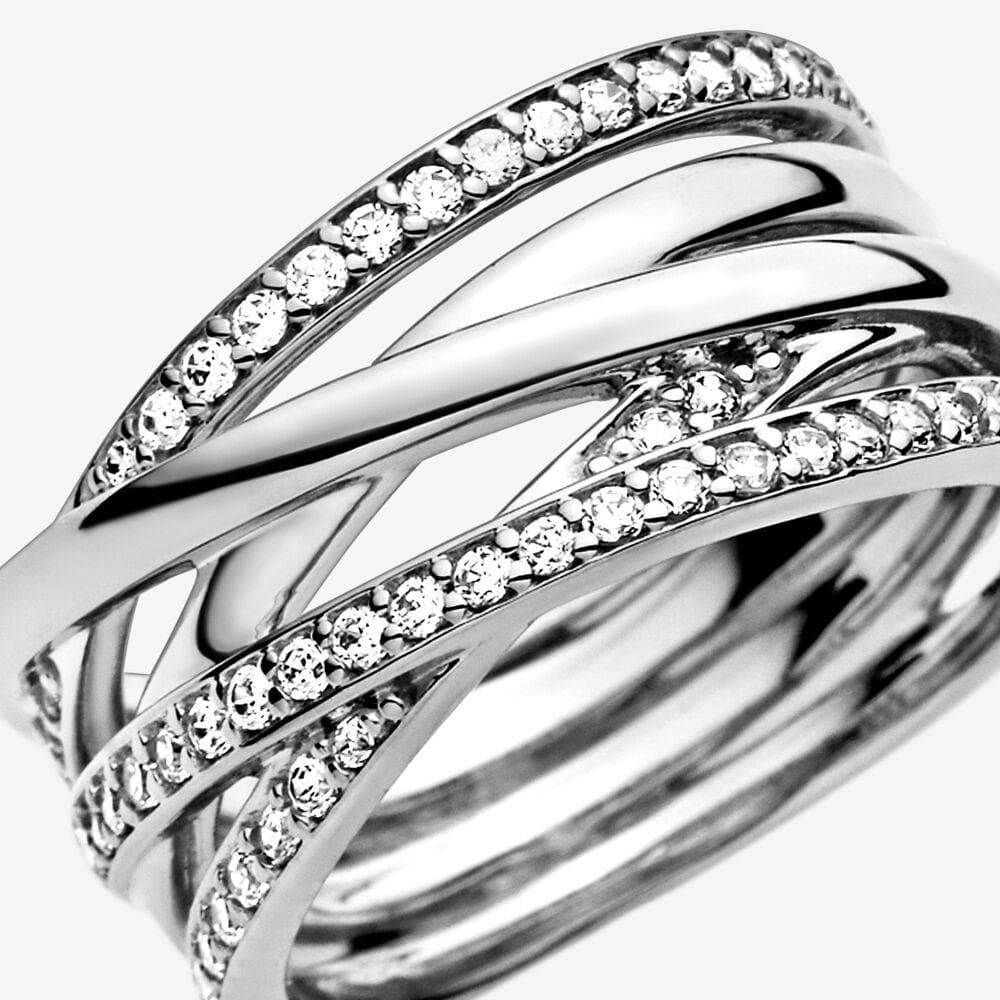 Pandora Anello linee intrecciate scintillanti in Anelli Alba Gioielli - Casoria, commercioVirtuoso.it