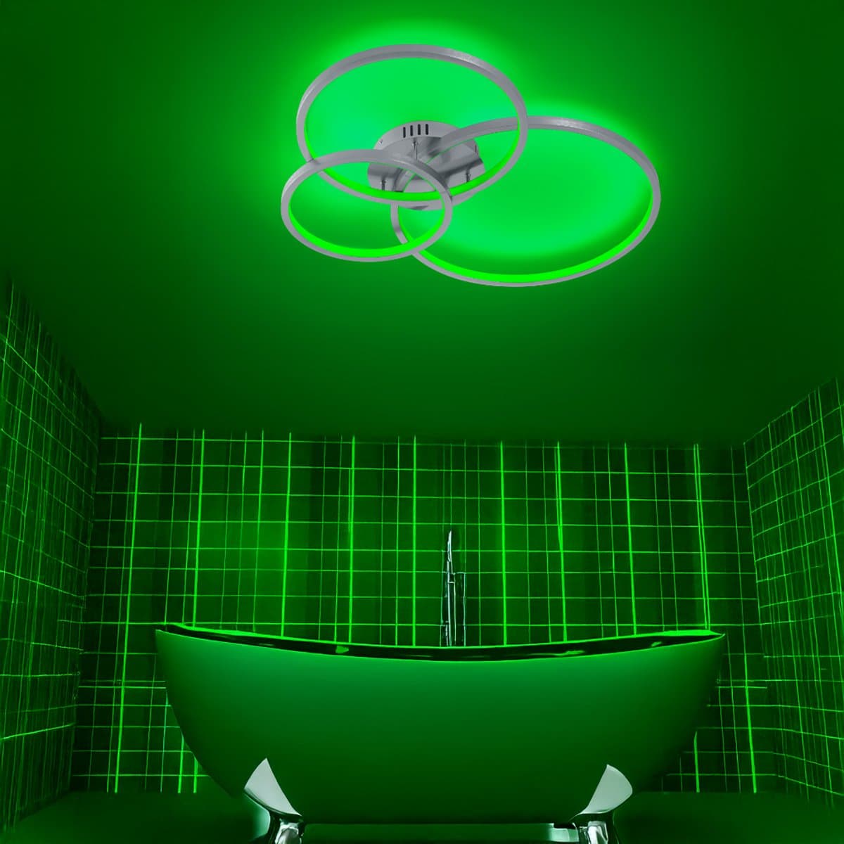 Plafoniera TRIO Lighting AARON 652710307 LED RGBW 4200LM metallo nikel lampada soffitto ultramoderna telecomando in Plafoniere Lampadari Bartalini - Colle di Val d’Elsa, commercioVirtuoso.it