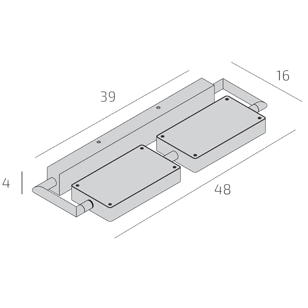 Applique orientabile Top Light KUBI 1212 4 NE LED SWITCH 4320LM illuminazione biemissione modulo integrato in Applique Lampadari Bartalini - Colle di Val d’Elsa, commercioVirtuoso.it