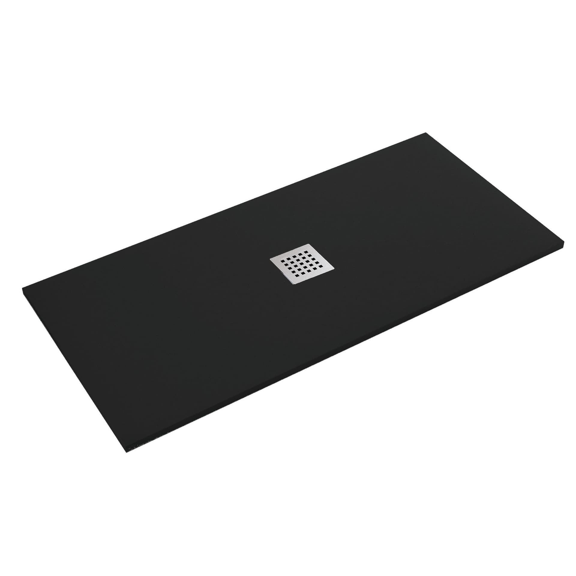 Piatto doccia in marmo resina effetto pietra con foro centrale Nero Chic in Rubinetti per vasca Mondialshop - Parabiago, commercioVirtuoso.it