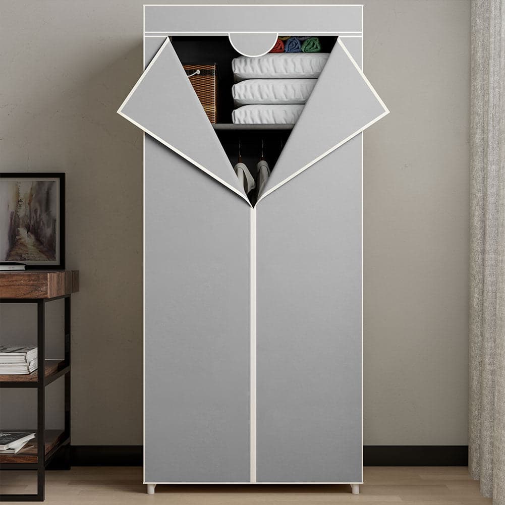 Armadio in Tessuto TNT Guardaroba Appendiabiti con Ripiano 70x46H160 cm Grigio in Armadi pieghevoli Danyx - Casoria, commercioVirtuoso.it