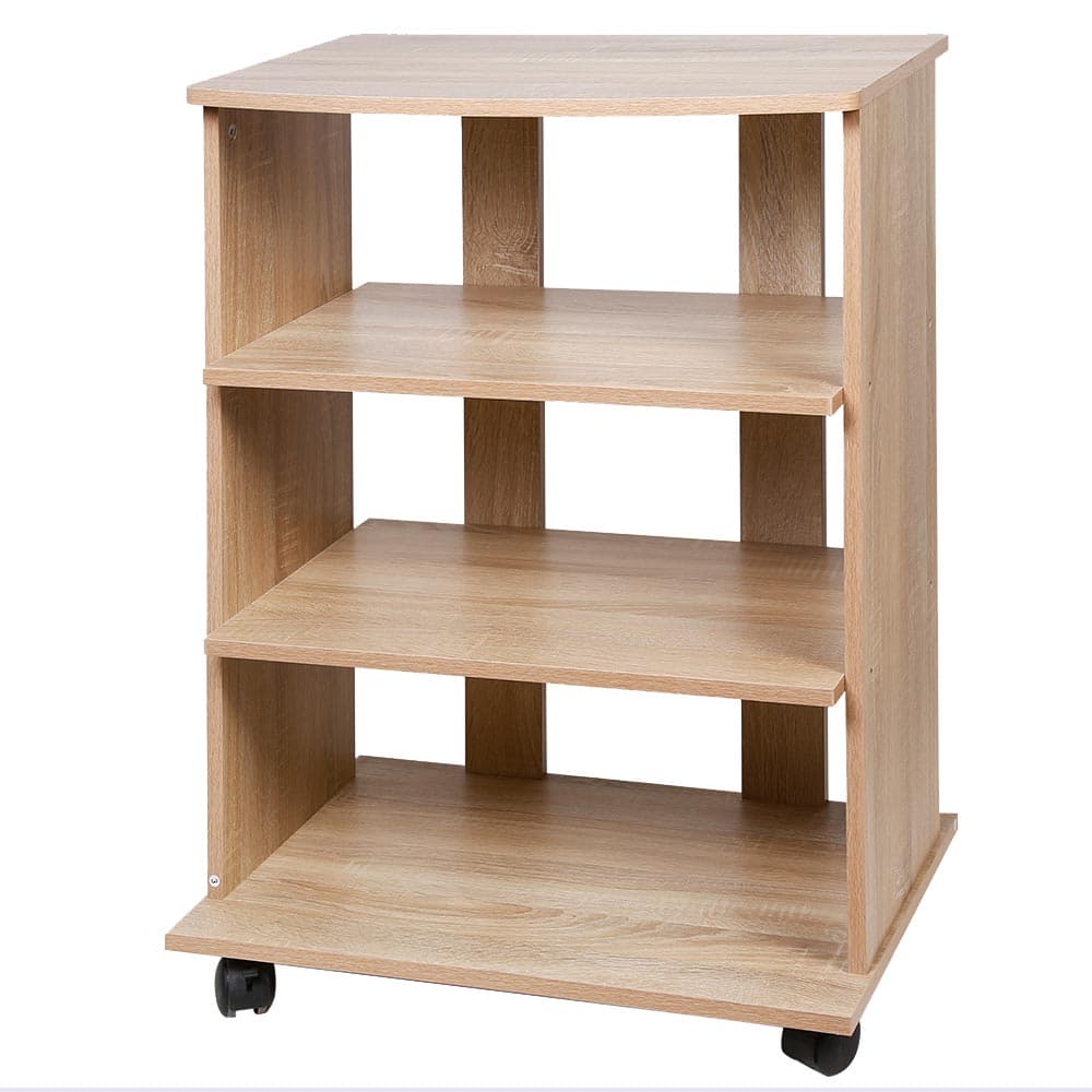 Mobile Multiuso in Legno Nobilitato 3 Ripiani e 4 Ruote Quercia 60x45 H80cm in Supporti per stampante Danyx - Casoria, commercioVirtuoso.it