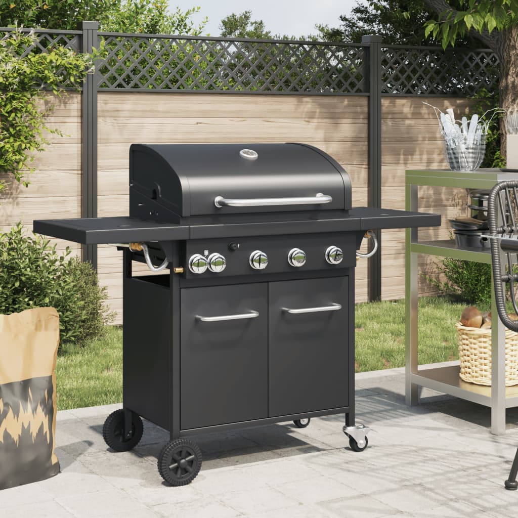Griglia Barbecue a Gas con 5 Bruciatori Nero in Acciaio Verniciato a Polvere in Barbecue a gas Esplodia - Napoli, commercioVirtuoso.it
