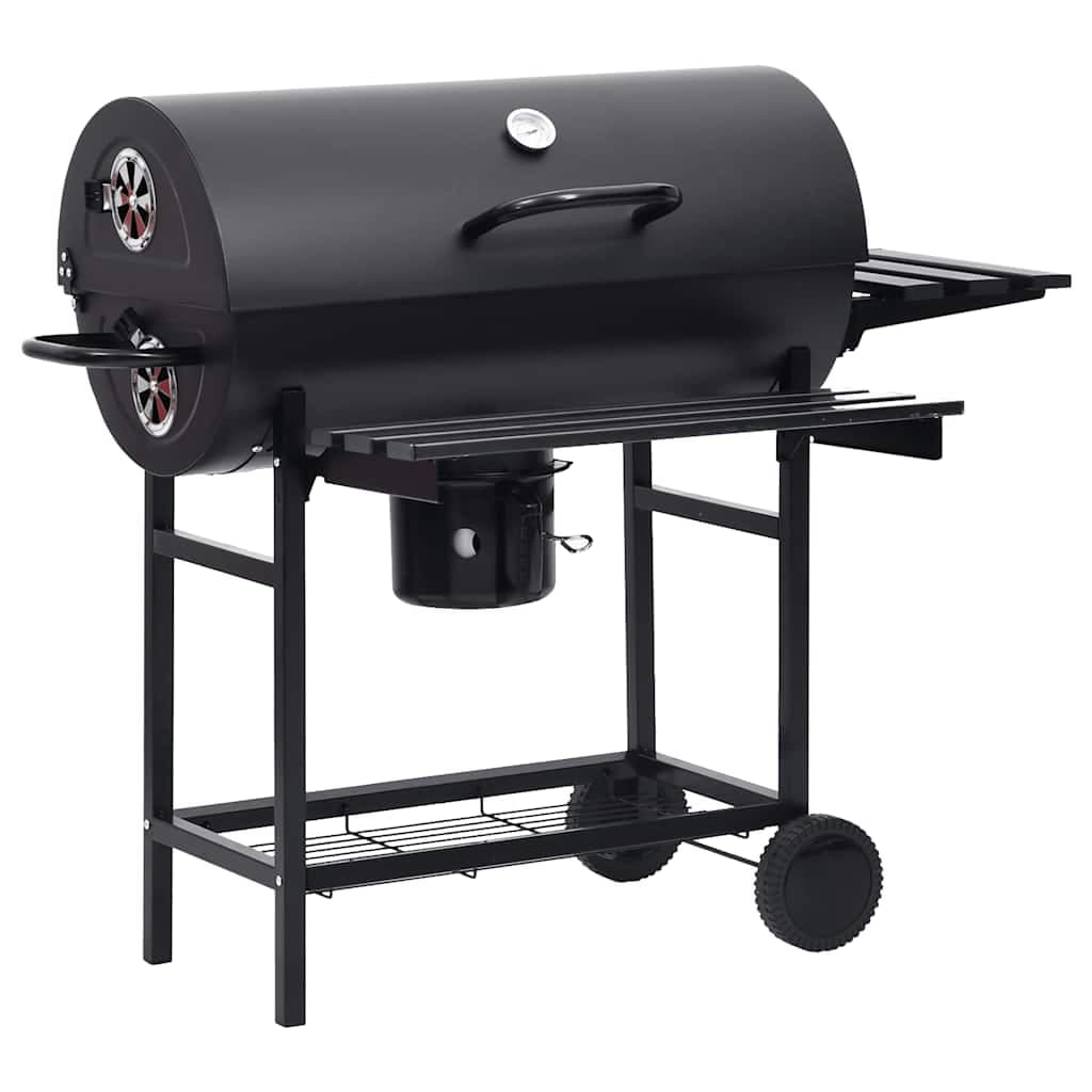 Barbecue per esterno a Barile con Ruote e Ripiani Acciaio Nero 115x85x95 cm in Barbecue a carbone Esplodia - Napoli, commercioVirtuoso.it