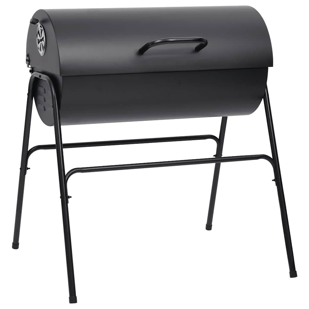 Barbecue a Barile 2 Griglie di Cottura Nero 80x95x90 cm Acciaio per Esterno in Barbecue a carbone Esplodia - Napoli, commercioVirtuoso.it