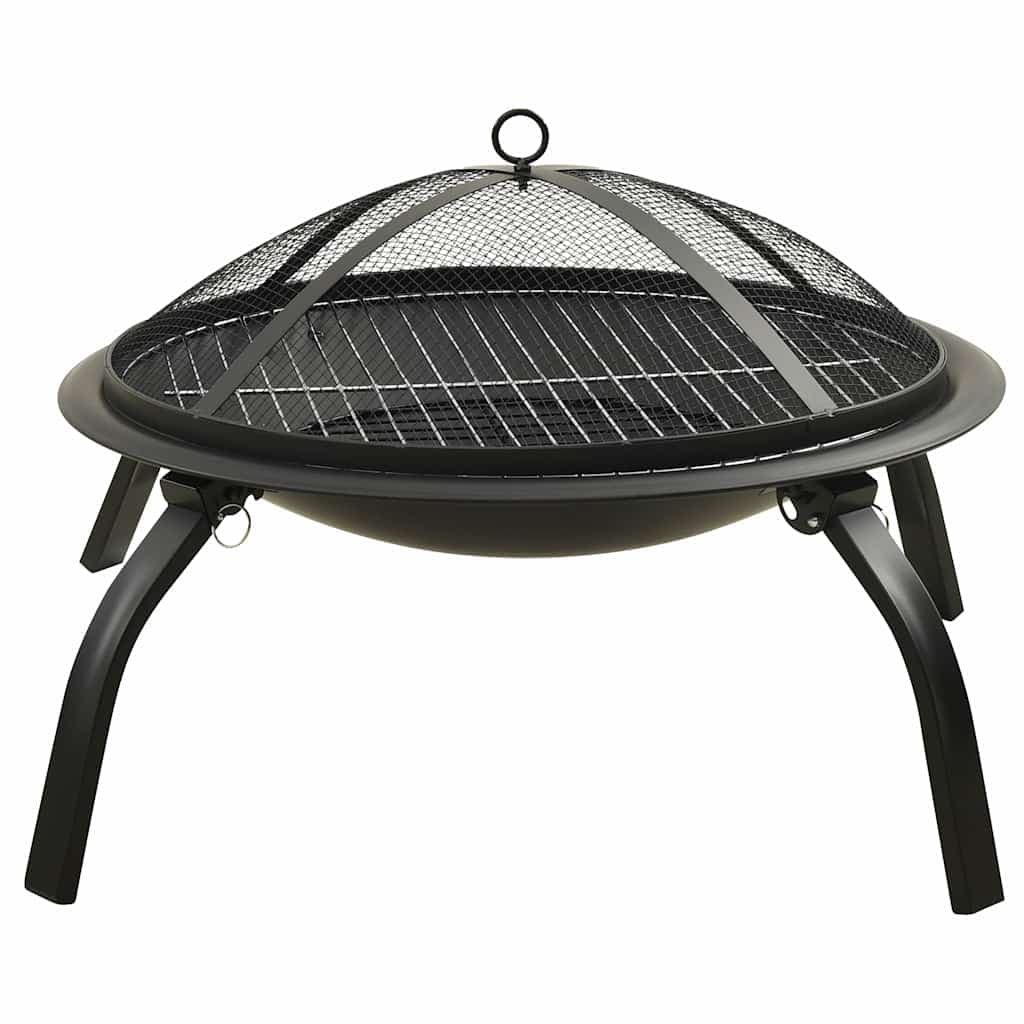 Braciere e Barbecue 2 in 1 con Attizzatoio 56x56x49 cm Acciaio per Esterno Nero in Bracieri Esplodia - Napoli, commercioVirtuoso.it